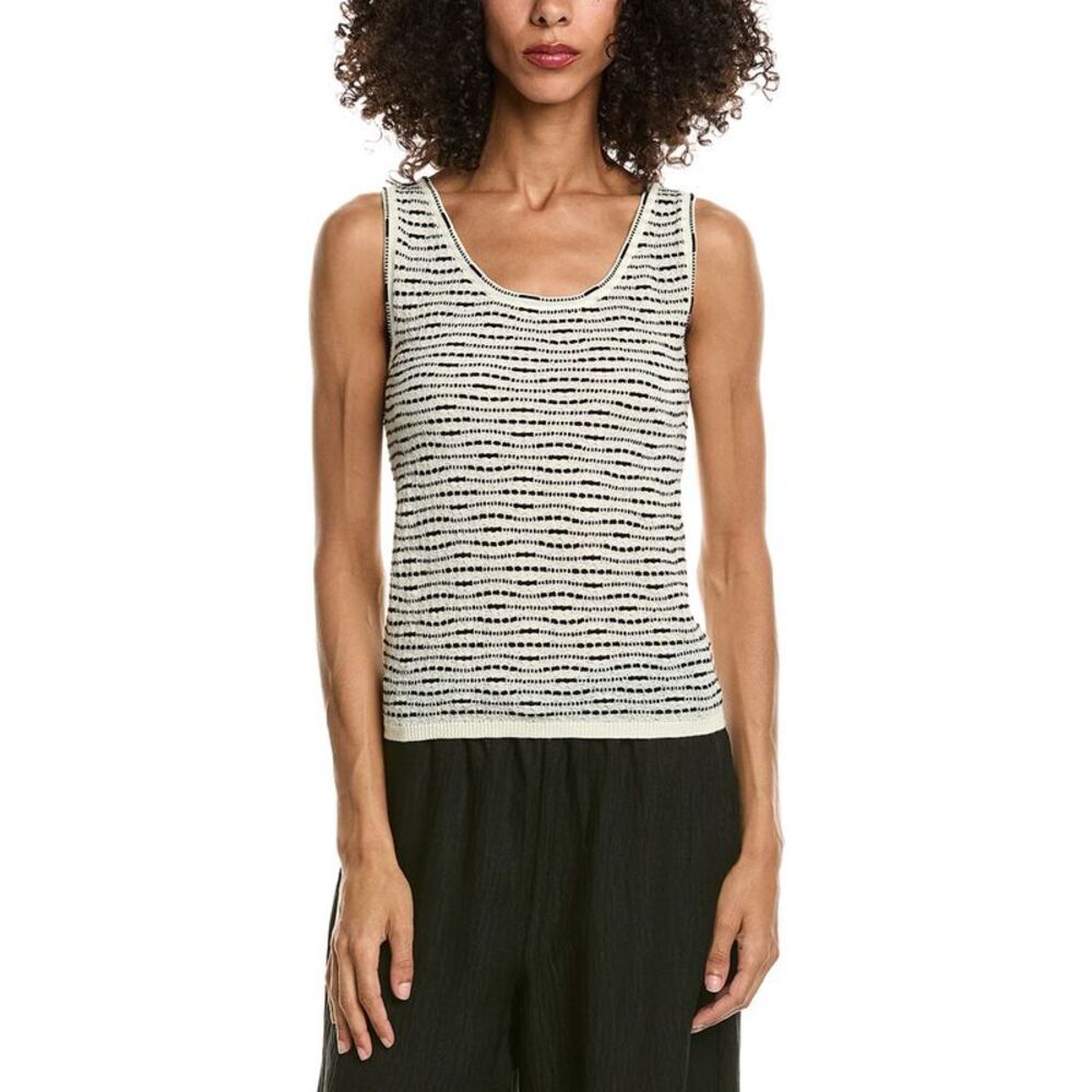 Max Studio Womens Scoop Neck Tank Top, White